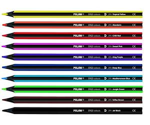 MILAN 07229110 Ergo Coffret de 10 Crayons de couleur Blanc Petit