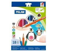 MILAN 231 crayons triangulaires, 18 couleurs dans une boîte en carton