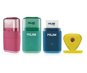 Milan 4700116 Présentoir 16 taille-crayons + gomme Tri