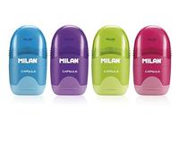 Milan 4701116 Présentoir 16 taille-crayons + gomme Capsule