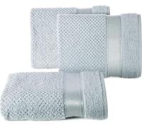 Milan 70x140 serviette éponge argentée 500g/m2 coton avec garniture en fil brillant Eurofirany