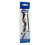 MILAN 7800 Boîte 5 Bâtonnets de charbon de bois naturel diamètre 3-5 mm