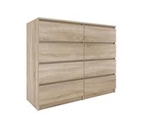 MILAN 8/120 - Commode contemporaine chambre/salon/bureau 40x120x97 - 8 tiroirs coulissants - Meuble de rangementent - Chiffonier