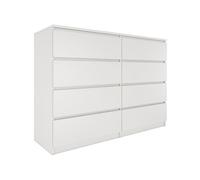 MILAN 8/140 - Commode contemporaine chambre/salon/bureau 40x138x97 - 8 tiroirs coulissants - Meuble de rangementent - Chiffonier