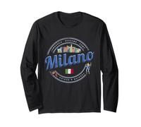 Milan avec Skyline Italie Mode Vintage Lombardie Souvenir Manche Longue