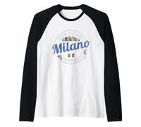 Milan avec Skyline Italie Mode Vintage Lombardie Souvenir Manche Raglan