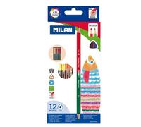 MILAN Bicolor Crayons de couleur - Triangulaire, double face, 12 pièces en 24 couleurs - Découvrez les possibilités artistiques et créez des chefs-d'œuvre inoubliables !