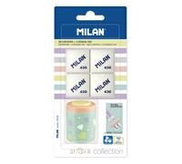 Milan Blister 1 Collection Taille-crayon Pastel + 4 Gommes