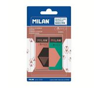 Milan blister 2 Nata® gommes série cuivre Transparent Transparent One Size