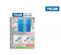 Milan Blister Bleu Duet Look Taille-crayon+ 2 Gommes Transparent Transparent One Size