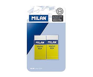 MILAN Blister de 2 gommes caoutchoucs en plastique 6024