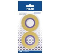 MILAN Blister de 2 rubans adhésifs jaune transparent 19 mm x 33 m