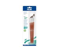 MILAN® Blister de 3 pinceaux Plats série 121 n° 0, 4, 6, 8 et 12