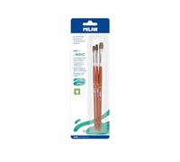 MILAN® Blister de 3 pinceaux Plats série 121 n° 6, 8 et 10