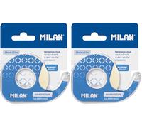 MILAN - Blister distributeur ruban adhésif transparent 19 x 33 m bleu (Lot de 2)