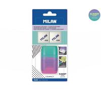 Milan Blister Gomme Avec Taille-Crayon Compact Sunset+2 Gommes de rechange Transparent Transparent One Size
