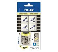 Milan Blister Pack 1 Collection Be Atomic Série Spéciale Taille-crayon + 4 Gommes