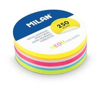 MILAN Bloc-notes Post-it adhésives rondes Couleurs néon Ø 6,7 cm
