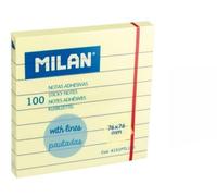 Milan bloc-notes adhésif ligné 76x76 Mm 100 unités Jaune Jaune One Size