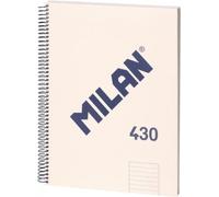 Milan Bloc Spiralé avec Papier Ligné 80 Feuilles A4 Série 1918 Transparent Transparent One Size
