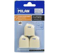 MILAN BNM10258 Blister 3 Gommes de remplacement pour Aiguiseur Capsule