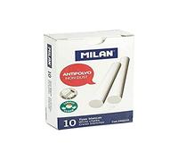 MILAN Boîte 10 craies de carbonate de calcium blanches rondes - anti-poussière (244210)