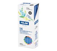 Milan Boîte 16 Fibrepens Pointe Fine Sway Fineliner Bleu 0.4 Mm