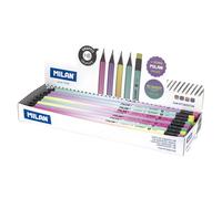 Milan Boîte D´affichage 24 Crayons à Graphite Hb Avec Gomme Série Sunset