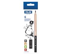MILAN® Boîte de 6 crayons graphite 6B MAXI triangulaires