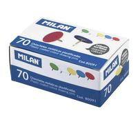 Milan Boîte De 70 Punaises à Dessin Métalliques Plastifiées