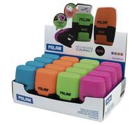Milan Boîte De Présentation 16 Gommes Avec Taille-crayon Compact Duo