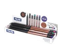 MILAN Boîte de présentation 24 crayons graphite HB avec caoutchouc série Copper 71421724
