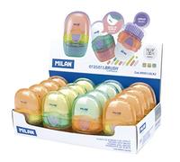 MILAN® Boîte d'exposition 16 gommes avec brosse CAPSULE, série New Look MILAN