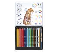 Milan Boîte Métallique 24 Crayons De Couleur Todocolor 100% Solubles à L´eau + 1 Pinceau
