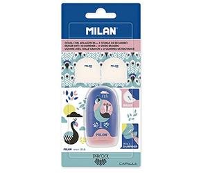 MILAN BYM10034PCK PLAQUETTE Aiguille Capsule Peacock + 2 gommes de rechange Multicolore