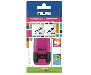 MILAN BYM10272 Compact Touch Taille-crayons avec 2 caoutchouc de remplacement