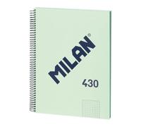 MILAN® Cahier à spirales, papier quadrillé, 80 feuilles A4, série 1918, vert