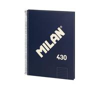 MILAN Cahier A4 Série 1918 – Couverture rigide, ligné, 80 feuilles, bleu