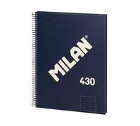 MILAN Cahier A4 Série 1918 – Couverture rigide, ligné, 80 feuilles, bleu
