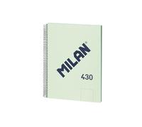 MILAN® Cahier A4 à spirale avec couverture rigide, 80 feuilles blanches de 95 g/m², collection 430 since 1918, vert