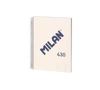 MILAN® Cahier A4 à spirale avec couverture rigide, 80 feuilles blanches de 95 g/m², collection 430 since 1918, beige