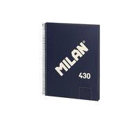 MILAN® Cahier A4 à spirale avec couverture rigide, 80 feuilles blanches de 95 g/m², collection 430 since 1918, bleu