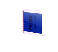 MILAN® Cahier A4 à spirale avec couverture rigide, papier ligné, 80 feuilles crème®, bleu