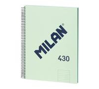 MILAN® Cahier A4 avec couverture rigide, ligné, 80 feuilles, série 1918, vert