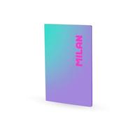 MILAN Cahier A4 collé, papier quadrillé, 48 feuilles de 95 g/m², collection Sunset Lilas