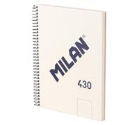 MILAN® Cahier A5 à spirale avec couverture rigide, 80 feuilles blanches de 95 g/m², collection 430 since 1918, beige