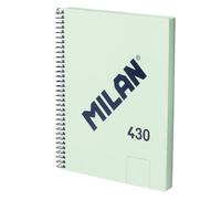 MILAN® Cahier A5 à spirale avec couverture rigide, 80 feuilles blanches de 95 g/m², collection 430 since 1918, vert