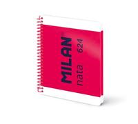 MILAN® Cahier A5 à spirale avec couverture rigide, papier ligné (7 mm), 80 feuilles de 95 g/m², collection Nata® 624 since 1918, rose