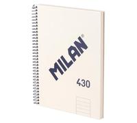 MILAN® Cahier A5 avec couverture rigide, papier ligné (7 mm), 80 feuilles 95 g/m², collection 430, beige