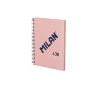 MILAN® Cahier A5 avec couverture rigide, papier ligné (7 mm), 80 feuilles 95 g/m², collection 430, rose